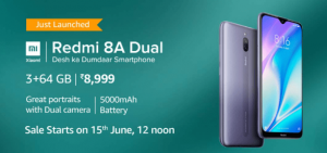 Xiaomi Redmi 8A Dual with 64GB storage details