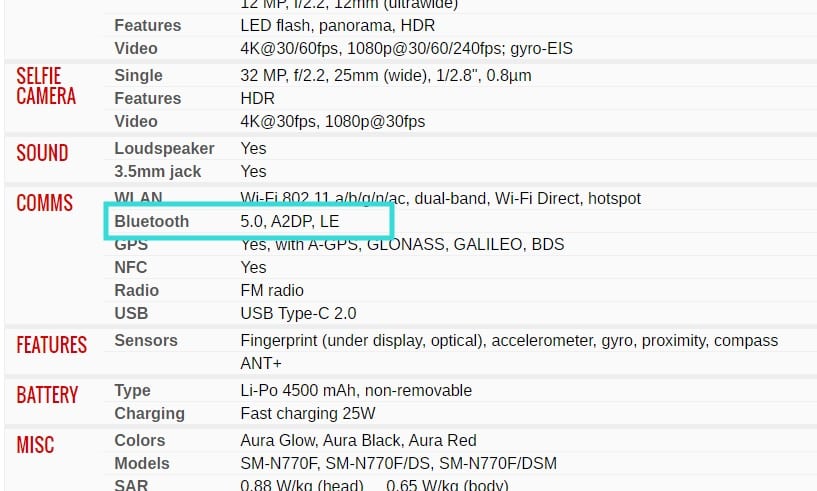 Check your Phone’s Bluetooth Version